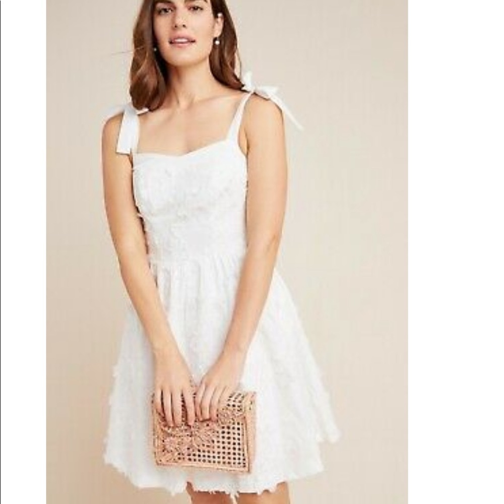 Anthropologie Gal Meets Glam Trudy Floral Dress white SZ 4